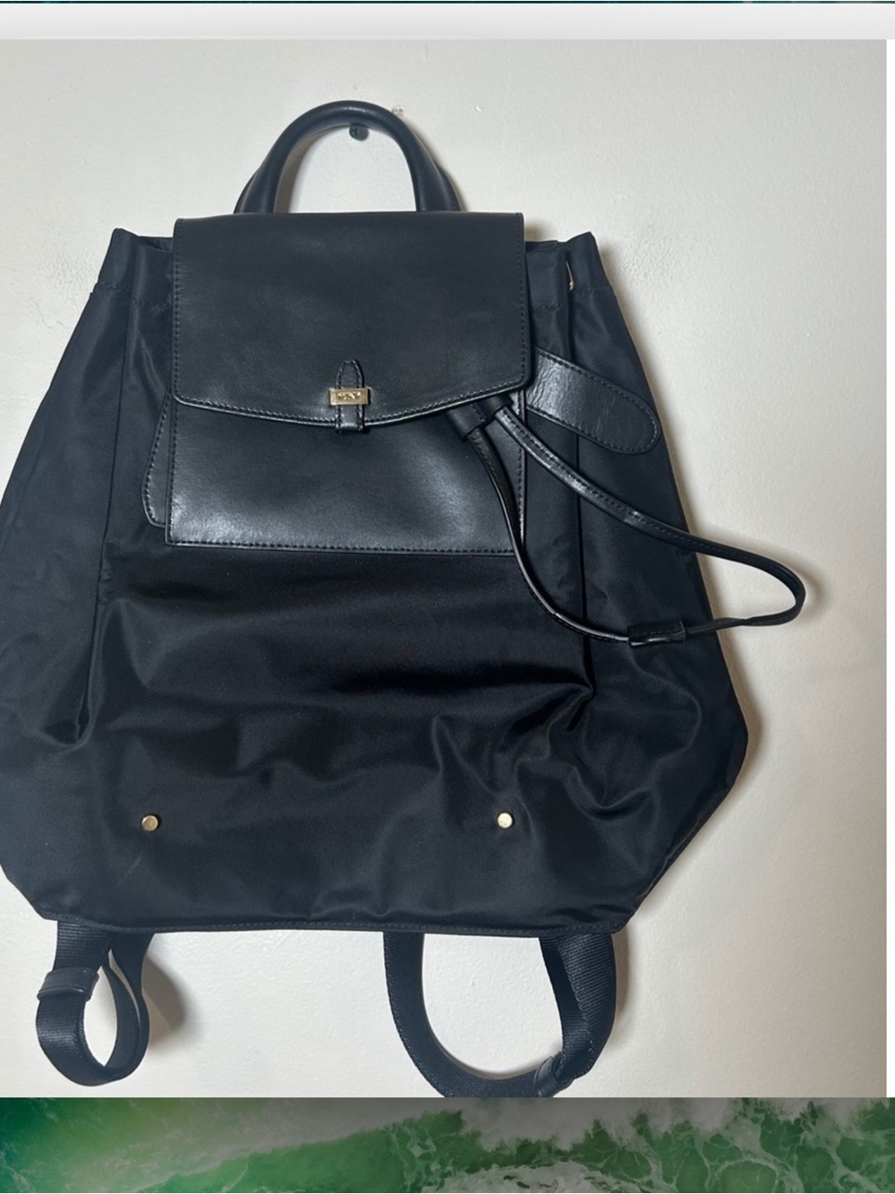 Tumi Black Nylon & Leather Backpack